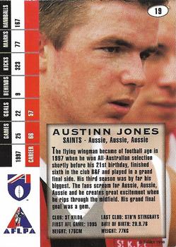 1998 Select AFL Signature Series #19 Austinn Jones Back